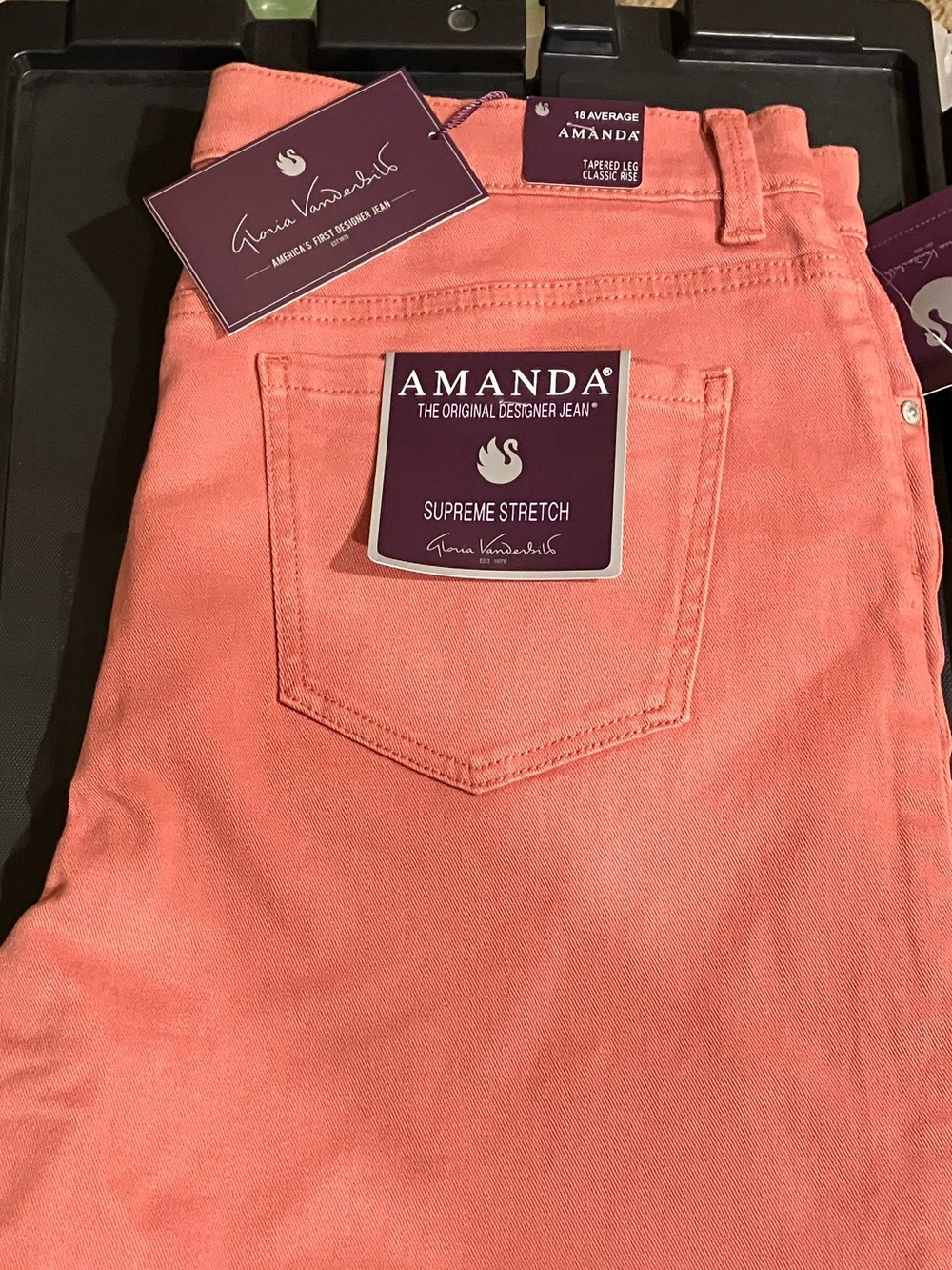 Gloria Vanderbilt Classic Amanda Women's Jeans-Begonia Bloom-NWT size 18 Average - Picture 2 of 5